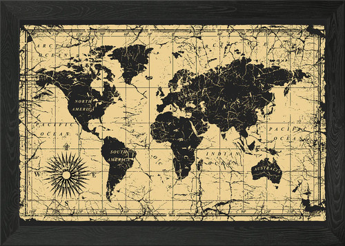 Vintage old world - old, framed