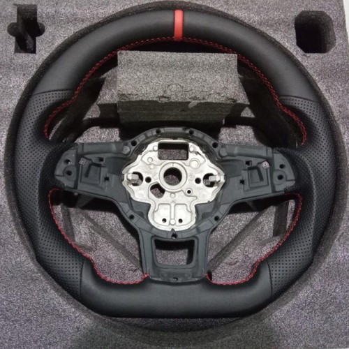 Flat leather steering wheel - steering,