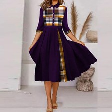 Womens Christmas Plaid Midi