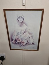 Vintage Print Of A Lady Sat