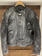RK sports Men's Leather Motorcycle Jacket Size XL New Unused Black with Armour
