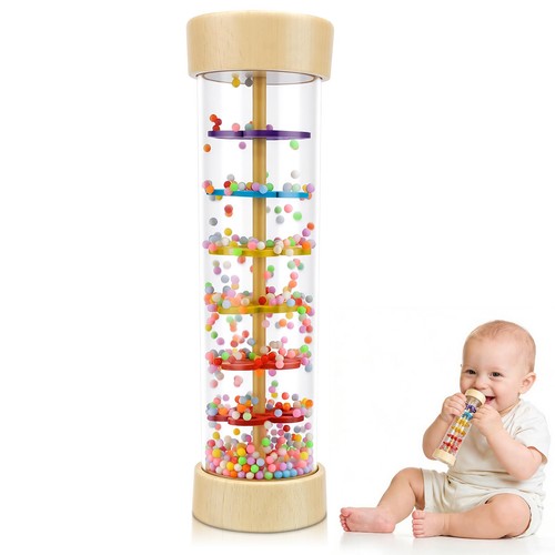 Wooden baby rattle toys rain - baby,