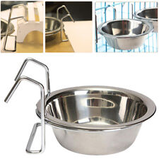 Hang-on Bowl Metal For Pet Dog Cat Crate Cage Food Water Bowl Stainless Steel