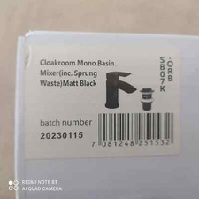 Black Curve Waterfall Cloakroom Mini Basin Mixer Tap Sink Mono Bathroom + Waste