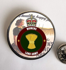 Womens Land Army Military Domed Lapel pin Badge 25mm