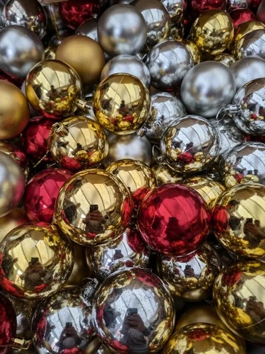 100 vintage christmas baubles - vintage,