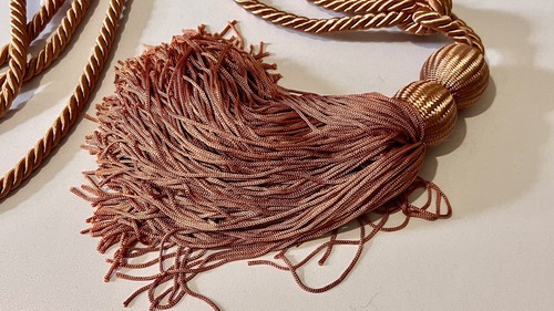 Salmon rust coloured satin - rust,