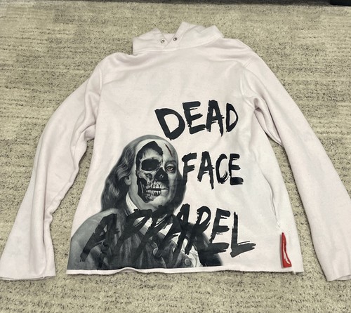 Dead face apparel hoodie - dead, white