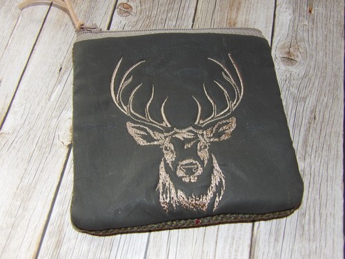 Stag embroidered pouch - stag,