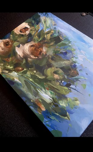 Original oil painting wood - painting, on