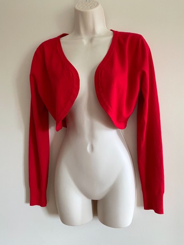 Red cropped knitted - , open