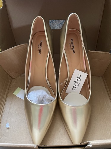 Boohoo gold heels - heels, size