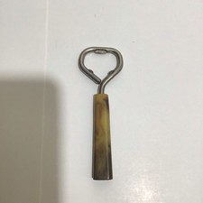 Vintage Bakelite Handle Beer Bottle Opener 4.5” Butterscotch Color Marbled