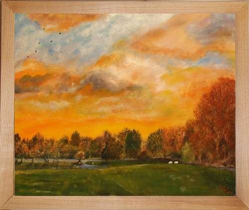 Llandeilo sunset over river - llandeilo,