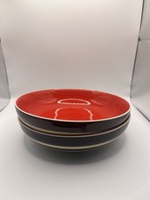 Whittard Of Chelsea Salad Pasta Bowls X2 Striped Red 22 Cm
