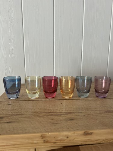 Vintage coloured shot glasses