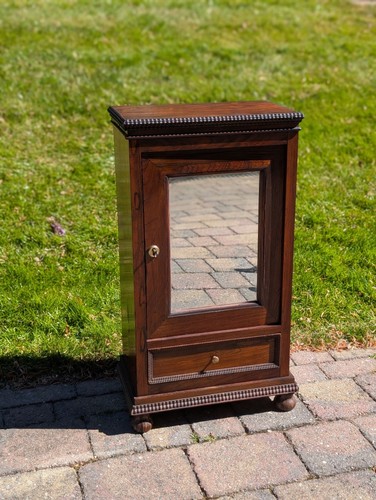 Antique oak mirrored cabinet - oak,
