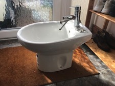 Roca white bidet and chrome mixer tap virtually new (53L, 36W, 39H) Used 1 month