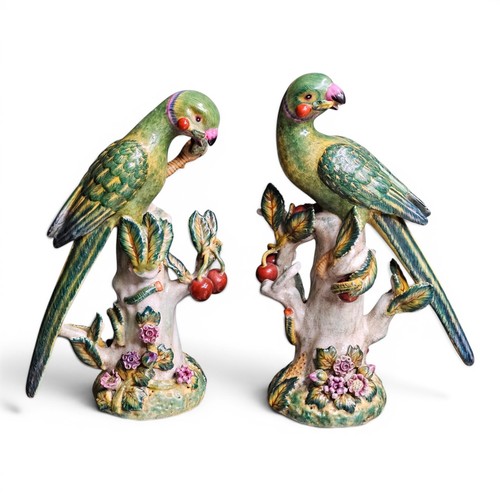 Pair vintage glazed ceramic - of,