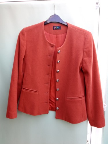Pom burnt orange blazer jacket - orange,