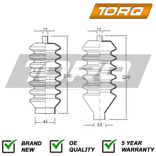 Steering rack boot set - rack, front