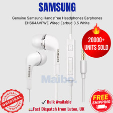 Genuine Samsung Handsfree Headphones Earphones EHS64AVFWE Wired Earbud 3.5 White