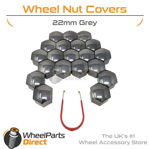 Grey wheel nut bolt covers - wheel,