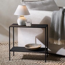 The White Company Marton Sofa Side Table Handcrafted Black Iron Metal Lounge