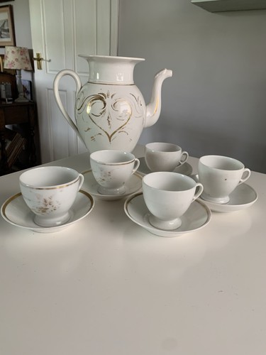 Antique coffee pot - pot, cups