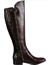 CLARKS LICORICE SNAP LADIES BROWN LEATHER KNEE HIGH BOOTS SIZE UK 3 D EUR 35.5.