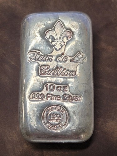 Cast poured silver - silver, bar