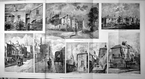 Antique old print hampstead - print,