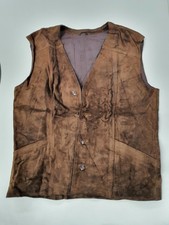 Vintage leather waistcoat 46"