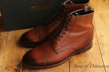 Loake Shoemaker Hirst Burnished Brown Leather Derby Boots Shoes Mens UK 8 F US 9
