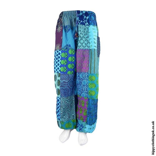 Turquoise patchwork harem - patchwork,