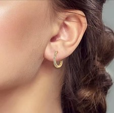 Gold hoop earrings - hoop,