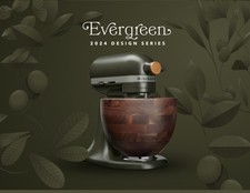 KitchenAid Artisan Mixer 180 Design Series Evergreen With Walnut Bowl NEW