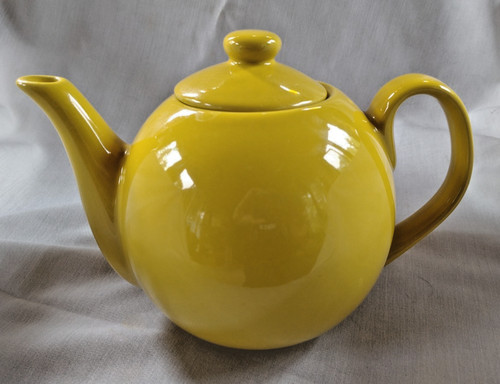 Yellow omni ware - ware, teapot