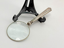 Vintage MAGNIFYING GLASS SOLID SILVER Handled William Yates, Sheffield c1963