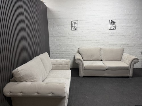 Chesterfield style cream - cream, sofa