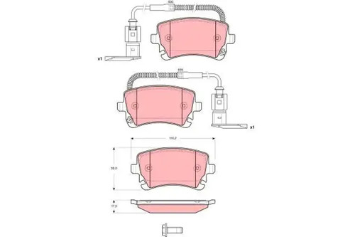 Brake pads gdb1508 trw for - brake,