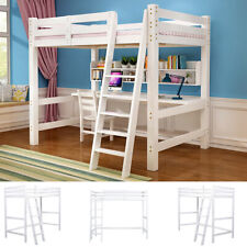 3ft Single Wood Cabin Bed High Sleeper Bunk Bedframe Kid Child Loft Bedstead UK