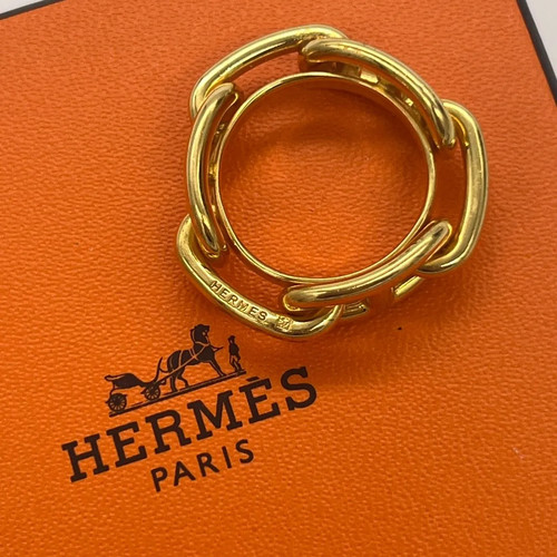 Hermes scarf ring gold tone - hermes,