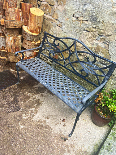 Black metal outdoor garden - metal,
