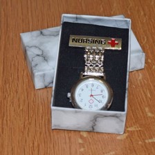 NURSE'S 'NURSING' QUARTZ FOB WATCH.  BRAND NEW IN GIFT BOX
