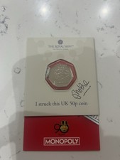 Royal Mint 2025 Strike Your Own MONOPOLY 50p Signed By Designer Emma Noble