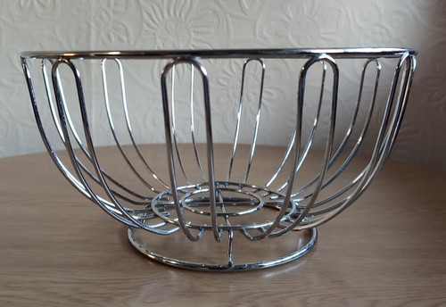 Chrome wire fruit bowl basket - bowl/,