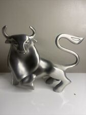 silver bull statue