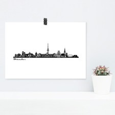 JUNIWORDS poster "Skyline Münster" in black gift birthday A4 A3 A2 