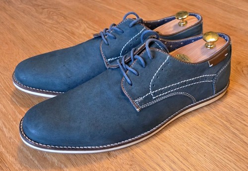 Men navy nubuck leather - men's,